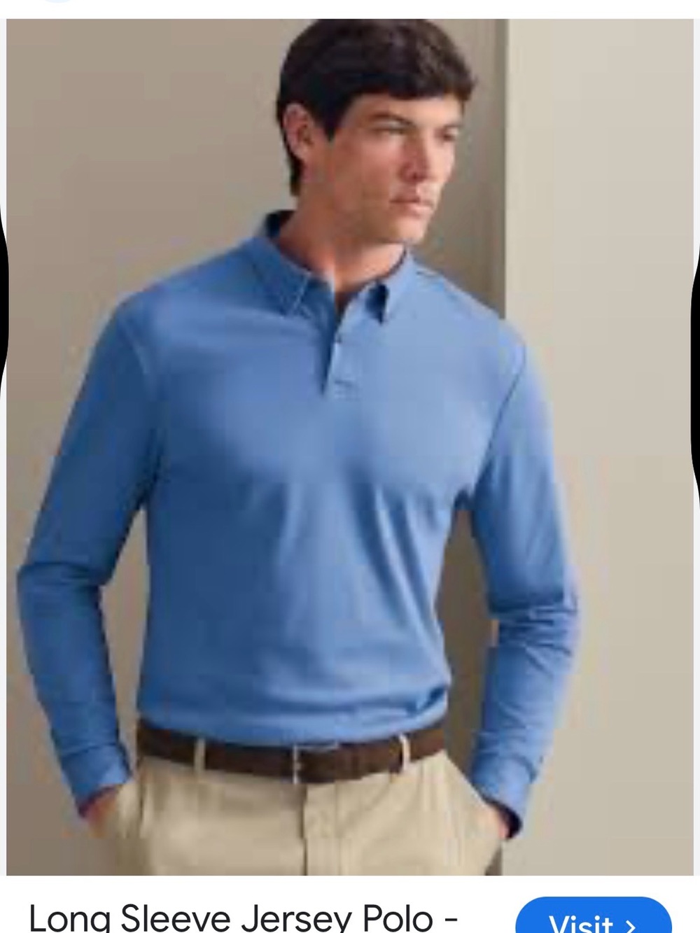 Charles Tyrwhitt Long Sleeve Polo Shirt - Light Blue